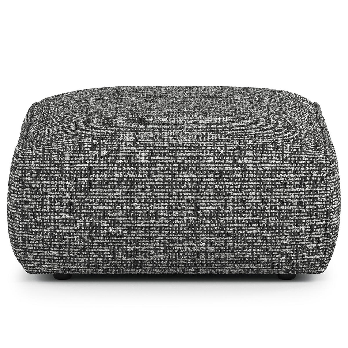 POLSTERHOCKER - Schwarz/Grau, Kunststoff/Textil (81/38/100cm) - home24