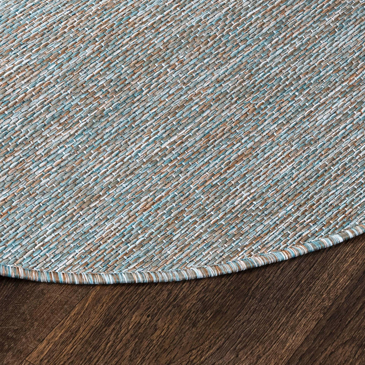 TEPPICH Braun In-Outdoor Einfarbig - Rund, Kurzflor, Modern - Blau Grau - 150 x 150 cm - Blaugrau, Textil (150/150cm) - Mazovia