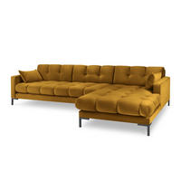 ECKSOFA rechts Mamaia aus Samt gelb 5 Sitzplätze - Gelb, Textil (185/293cm) - Micadoni