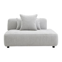 RECAMIERE ohne Schlaffunktion - 1 Person - stoff - hellgrau Lelaco - Hellgrau, Textil (145/74/105cm) - Vente-Unique