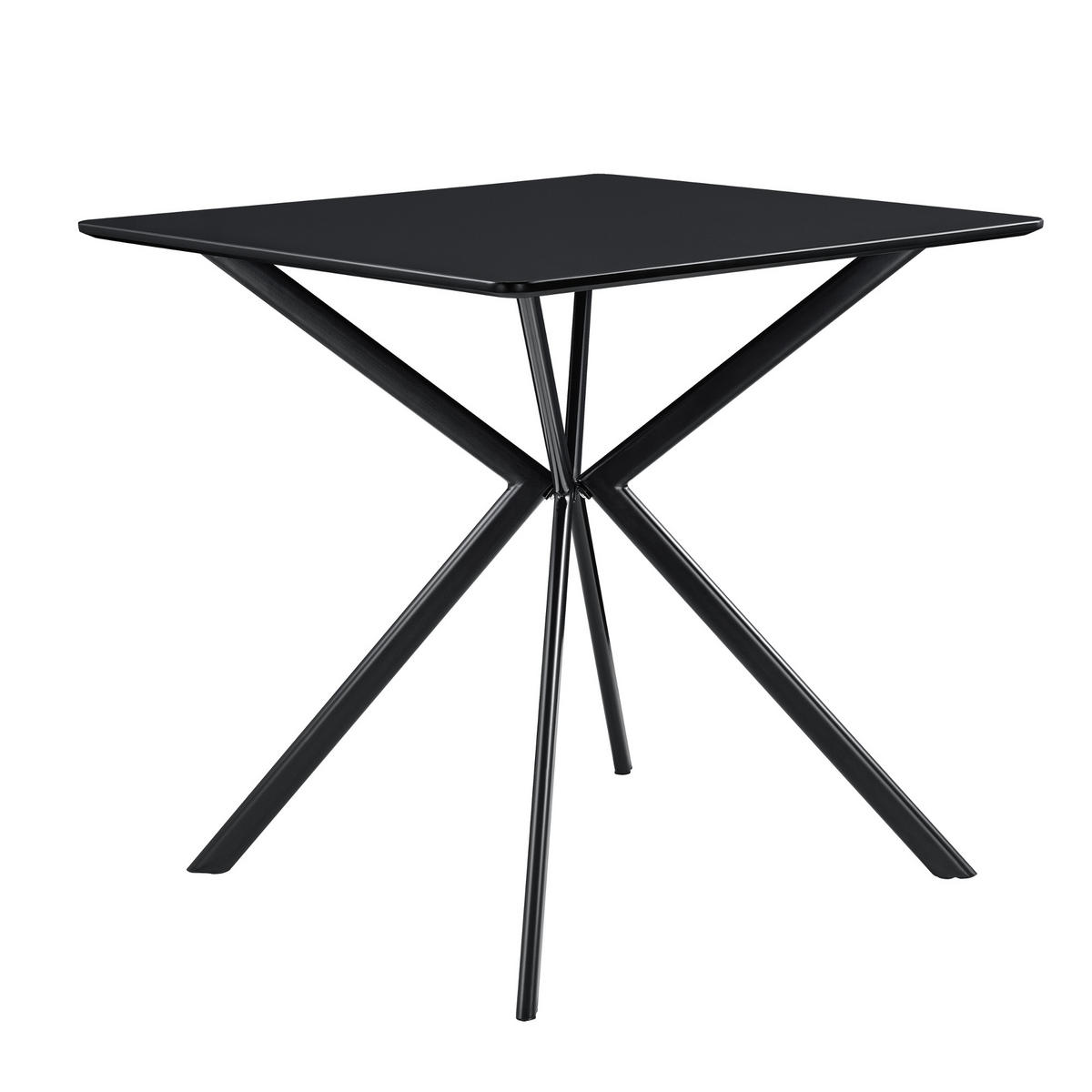 ESSTISCH Ankara - Schwarz, Holzwerkstoff/Metall (78/78/75cm) - [en.casa]