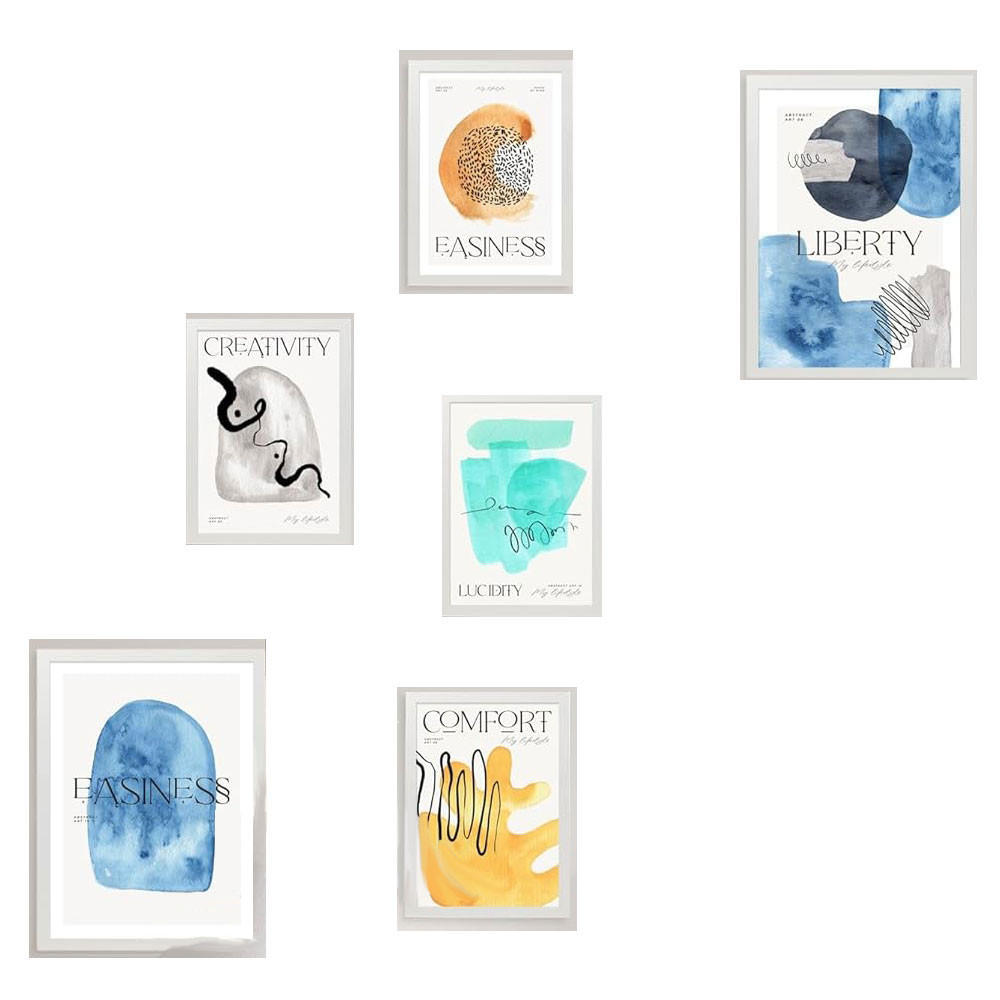 POSTER Set Mit 6 Gefühle A3 & A4 Weißer Rahmen - Weiß, Papier (29/3/42cm) - Nacnic