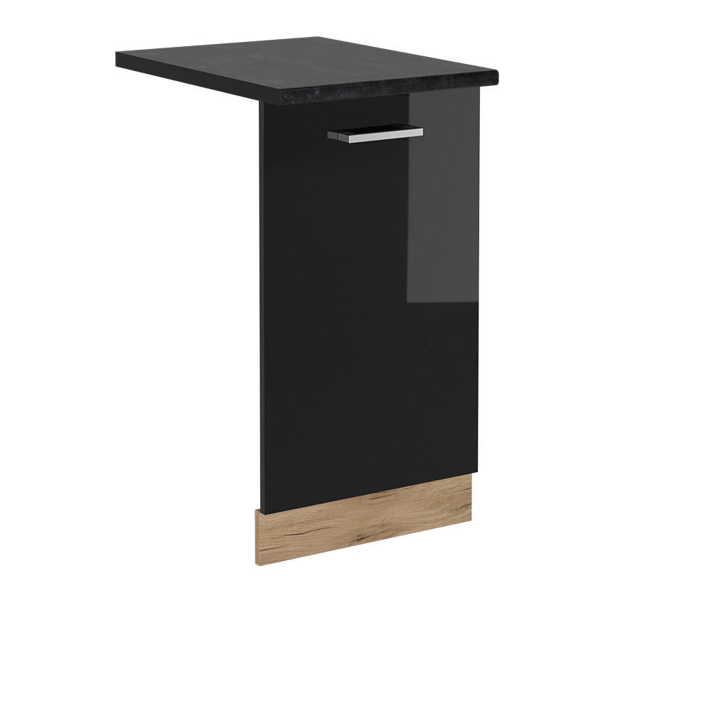 GESCHIRRSPÜLBLENDE R-Line Schwarz Hochglanz 45 cm , AP Anthrazit - Honigeiche/Schwarz Hochglanz, Holzwerkstoff (45/81.8/1.6cm) - Vicco