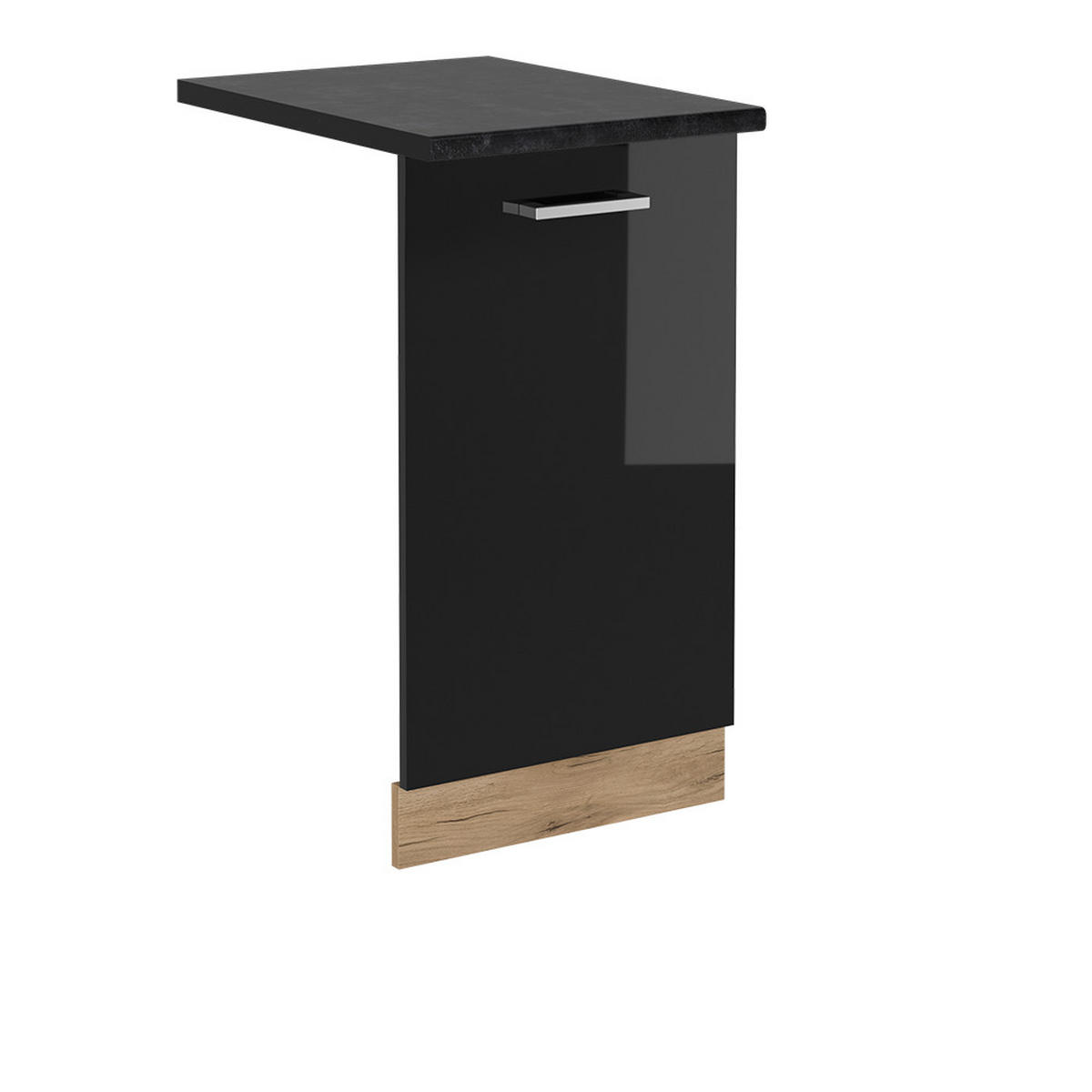 GESCHIRRSPÜLBLENDE R-Line Schwarz Hochglanz 45 cm , AP Anthrazit - Honigeiche/Schwarz Hochglanz, Holzwerkstoff (45/81.8/1.6cm) - Vicco