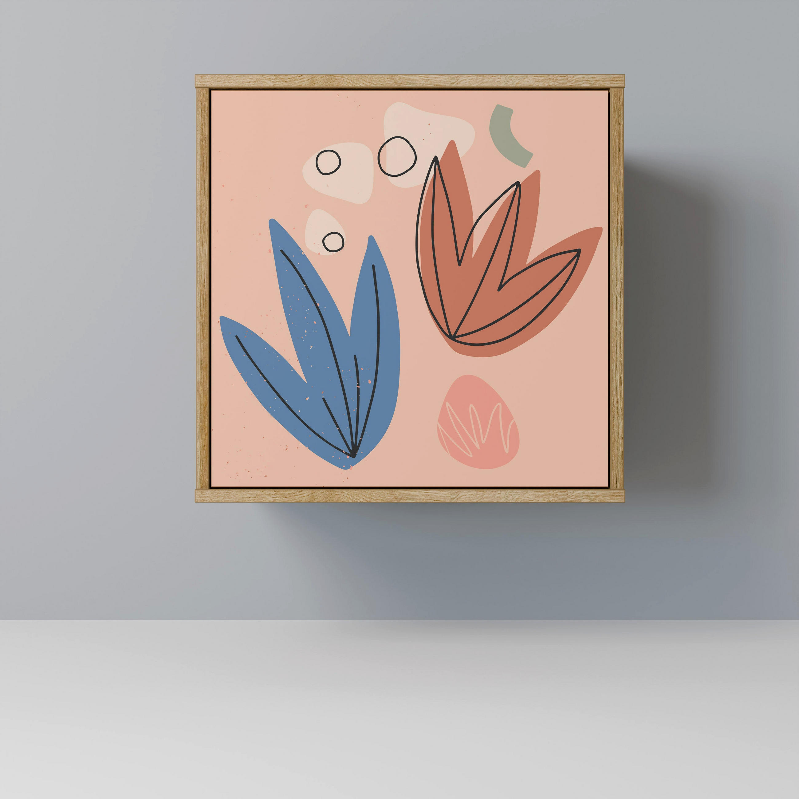 SIDEBOARD PASTEL DESTINY, Eichefarben, 57,5x42x57,5 cm, Ohne Füße - Eichefarben/Multicolor, Holzwerkstoff (57.5/57.5/42cm) - SpaceRebels