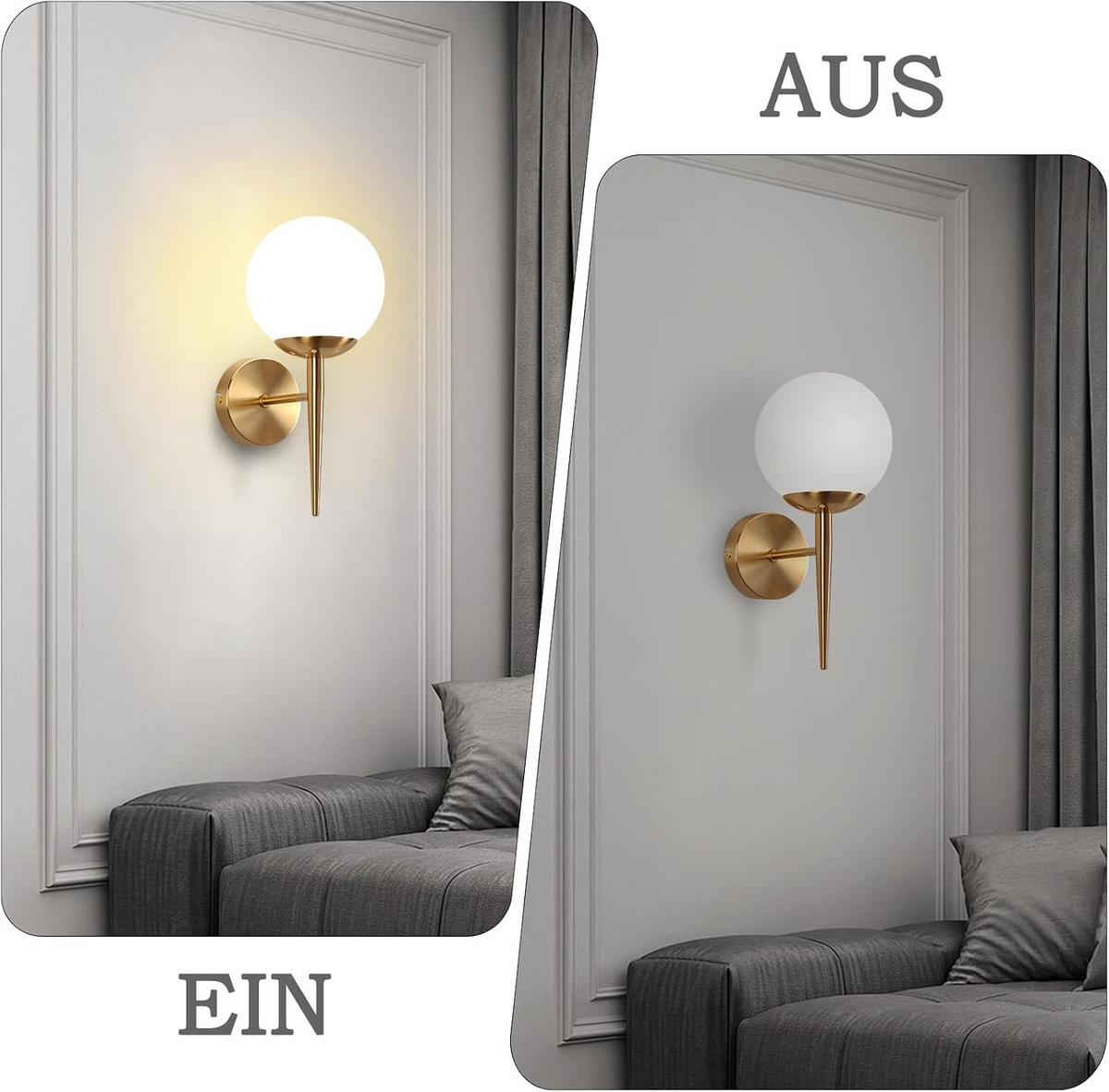 WANDLEUCHTE Jyxoh 20.0/15.0/32.0 cm - Goldfarben, Metall (20/15/32cm) - ZMH