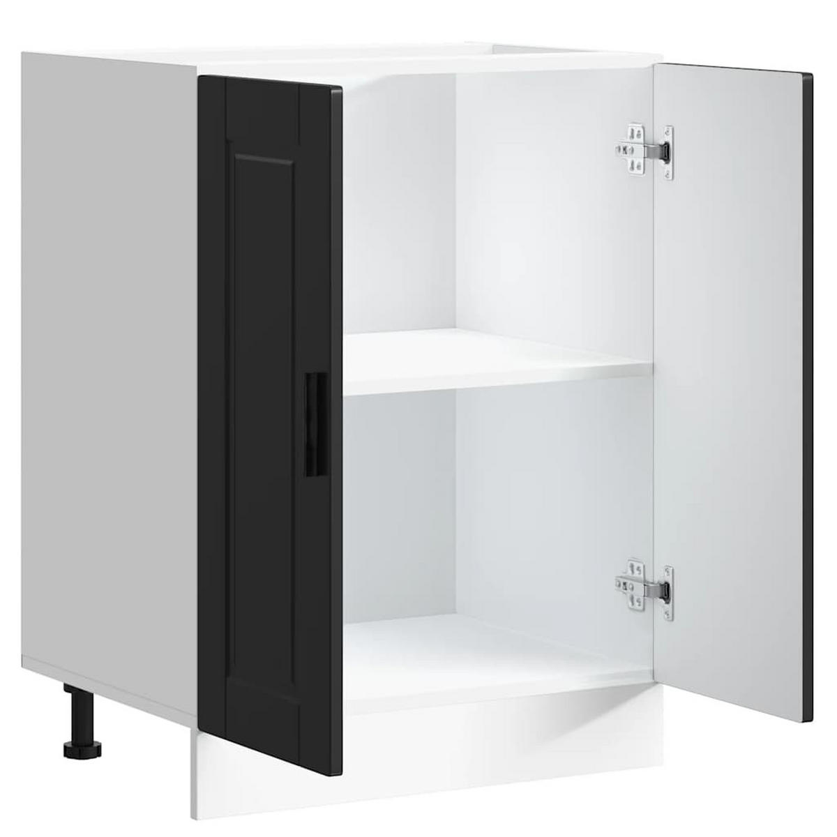 KÜCHENUNTERSCHRANK Porto Schwarz Holzwerkstoff - Schwarz, Holzwerkstoff (46/81.5/60cm) - vidaXL