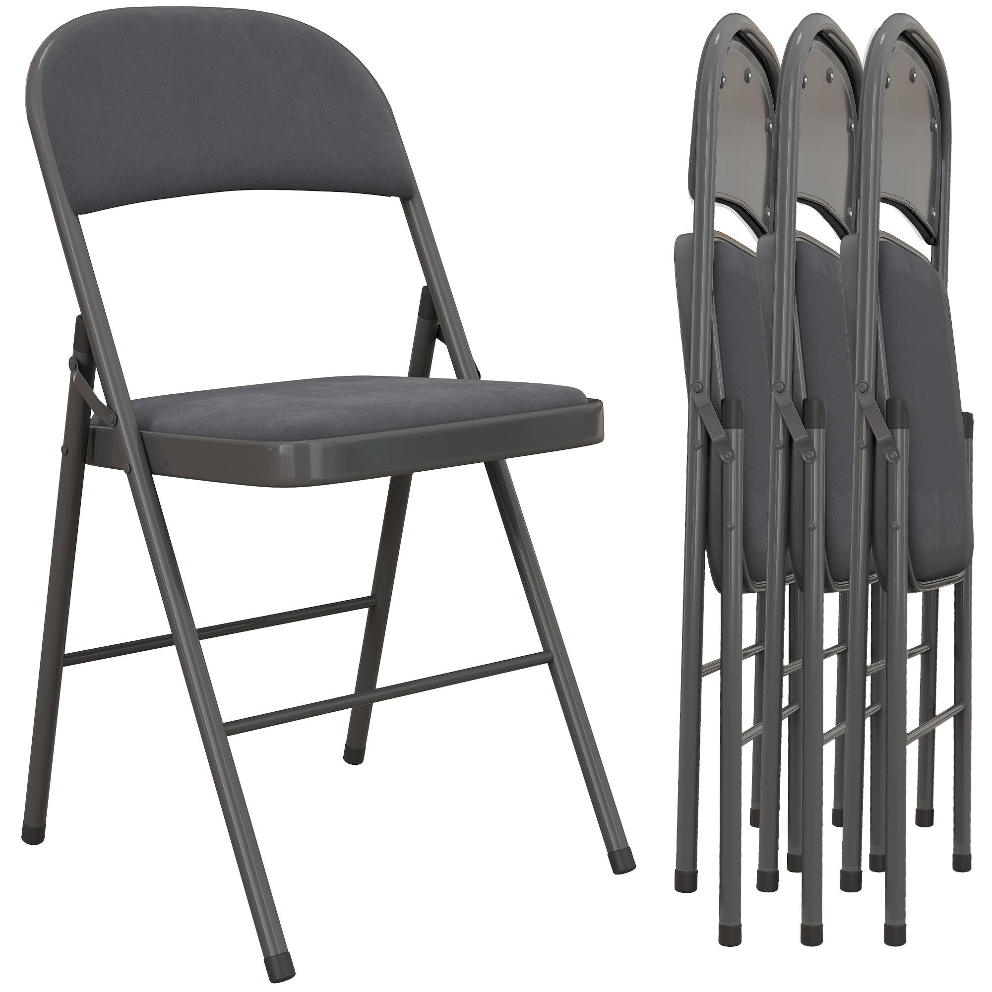 KLAPPSESSEL Grau 4 Stück - Grau, Naturmaterialien (45/78/46cm) - GiPP