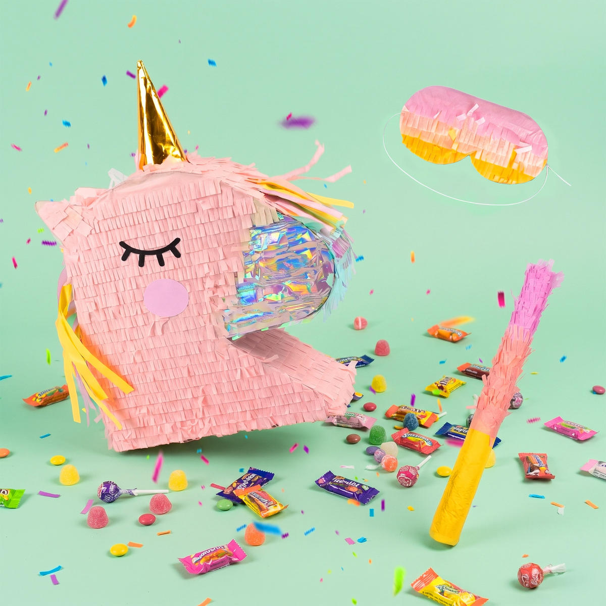 PINATA - Pink, Papier/Wellpappe (43/49.5/10cm) - Relaxdays