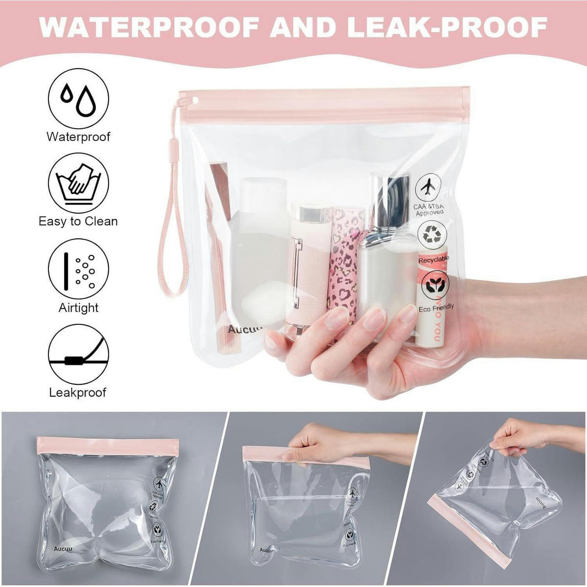 KULTURBEUTEL 4-teiliges Set 20 cm transparent - Transparent, Kunststoff (20/1/20cm)