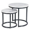 COUCHTISCH-SET - Marmor, 2-teilig - Weiß, Naturmaterialien (45/45/45cm) - home24