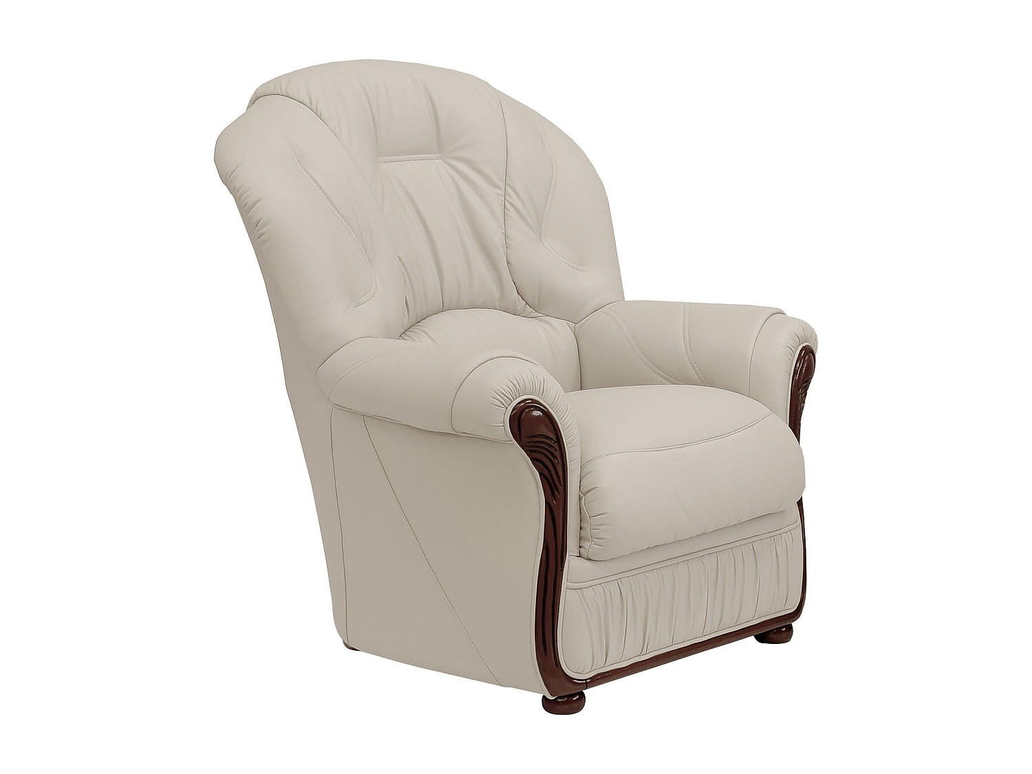 LEDERSESSEL - Büffelleder - Elfenbeinfarben - DAPHNE - Weiß, Leder (91/97/83cm) - Vente-Unique