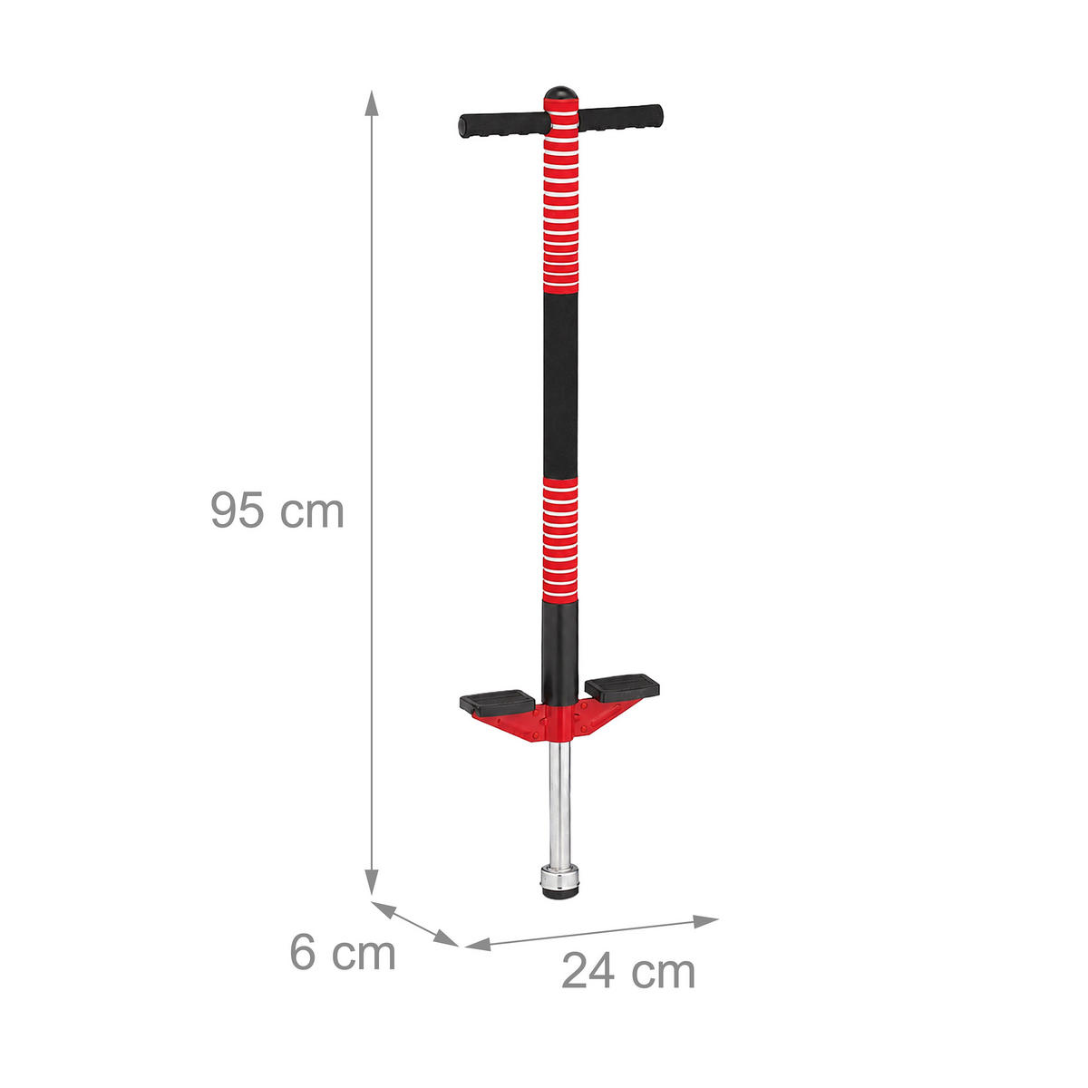 POGO-STICK - Rot, Kunststoff/Textil (24/6cm) - Relaxdays