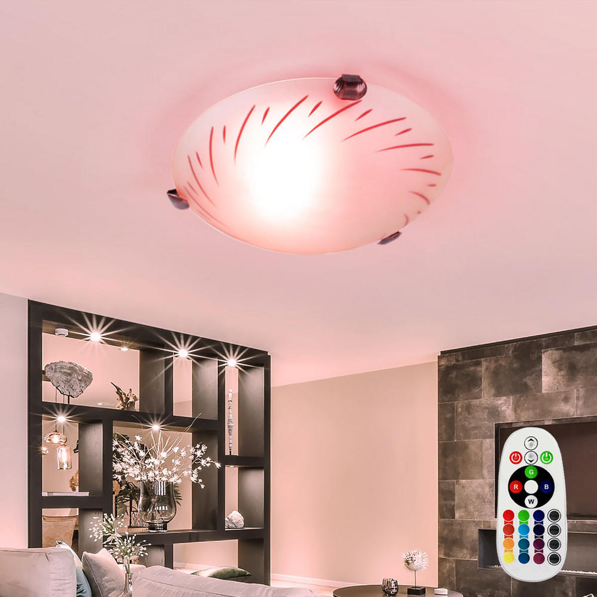 LED DECKENLEUCHTE Metall Glas Weiß Opal - Weiß, Glas (25/25/6.5cm)