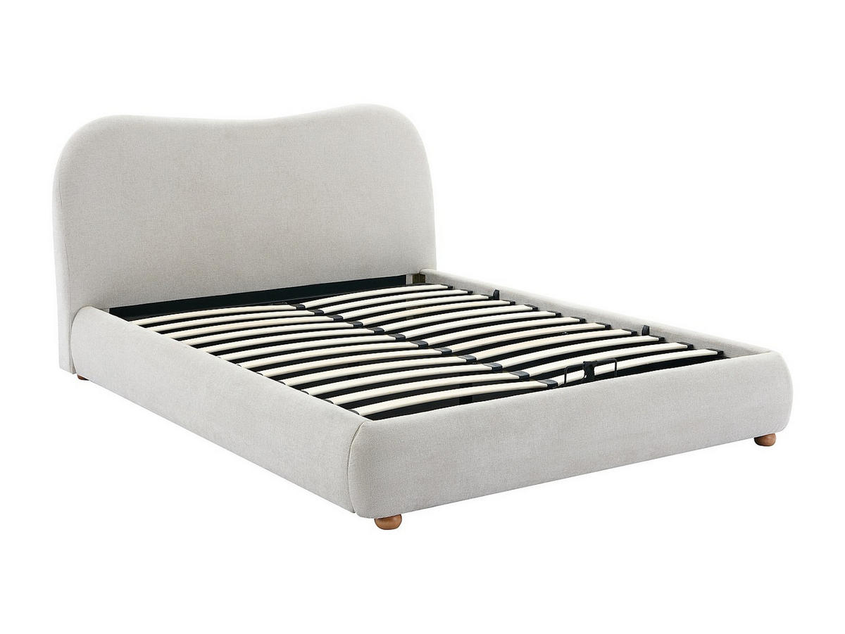 BETT mit Bettkasten - 2 Personen - Stoff - Beige - - Beige, Textil (140/190cm) - Vente-Unique