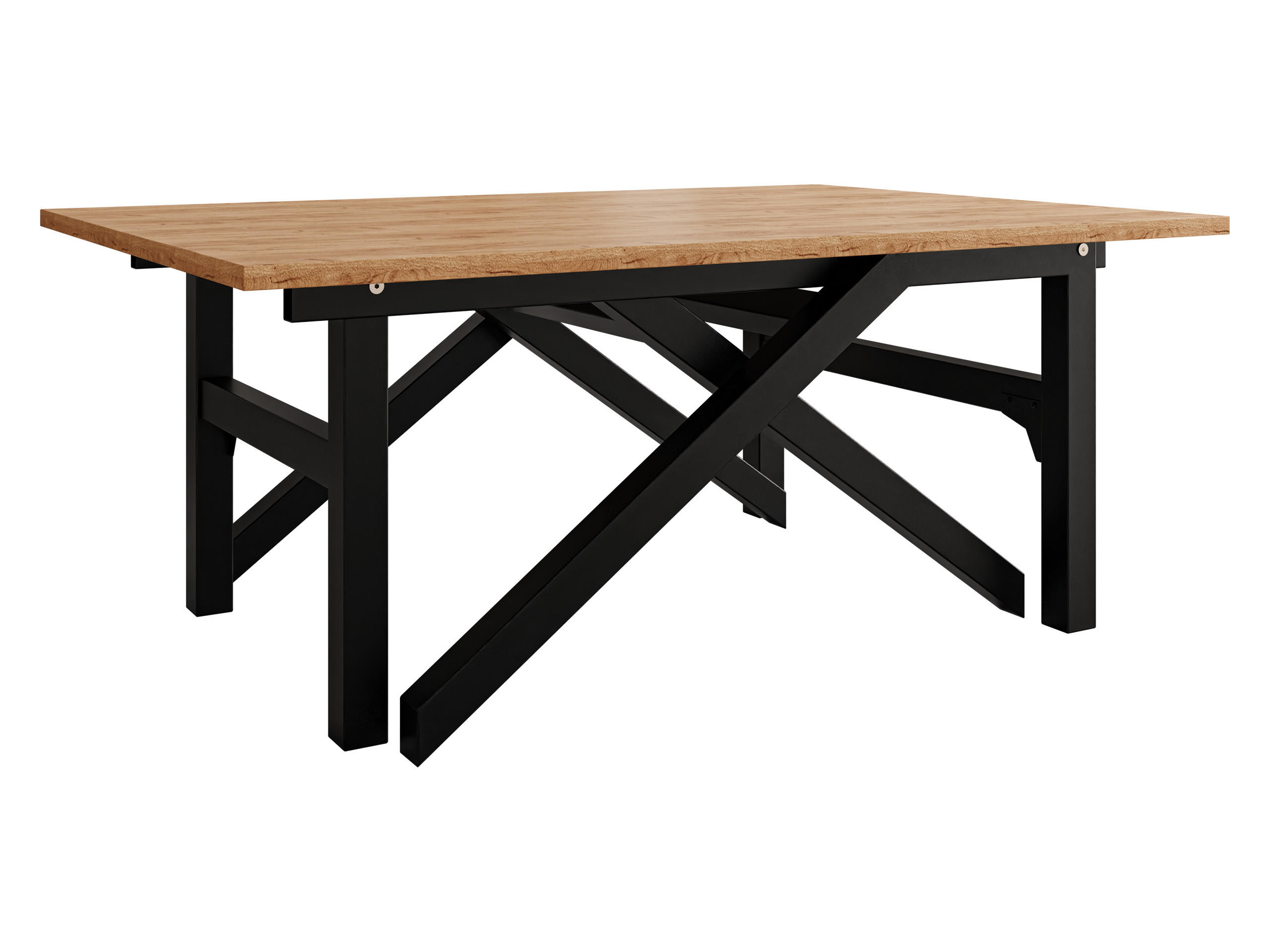 2-IN-1 COUCHTISCH UND ESSTISCH Xena Bis - Eichefarben/Schwarz, Holzwerkstoff/Metall (70/100/45cm) - MIRJAN24