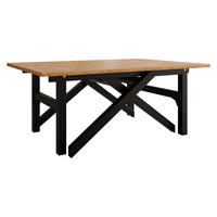 2-IN-1 COUCHTISCH UND ESSTISCH Xena Bis - Eichefarben/Schwarz, Holzwerkstoff/Metall (70/100/45cm) - MIRJAN24