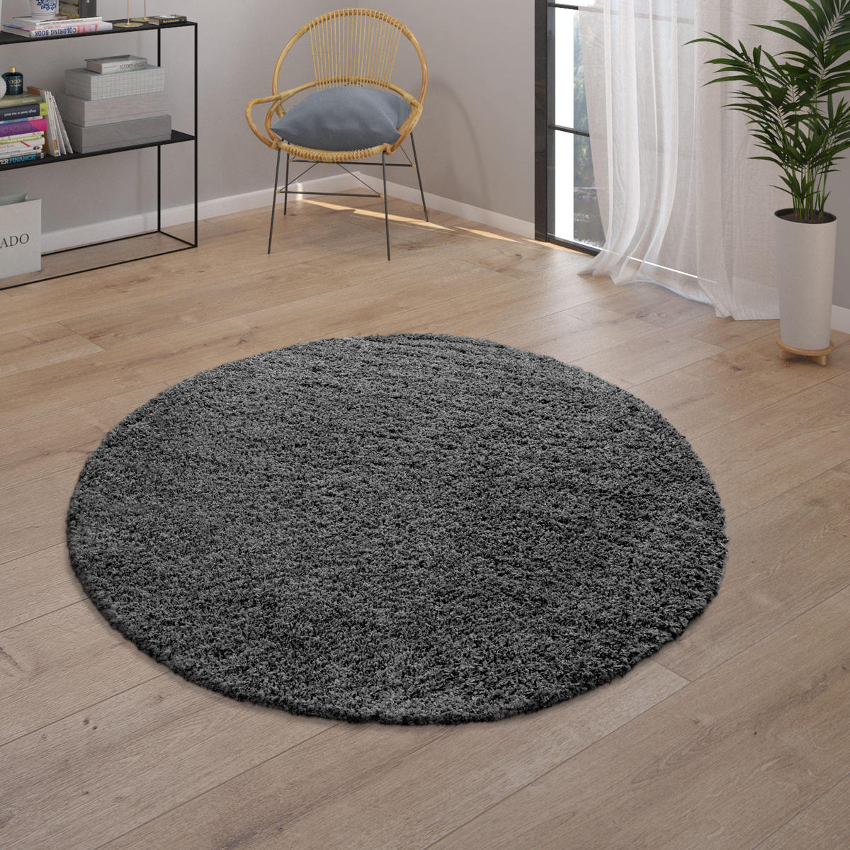 HOCHFLORTEPPICH 120/120 cm Trip 450 - Anthrazit, Textil (120/120cm) - Paco Home