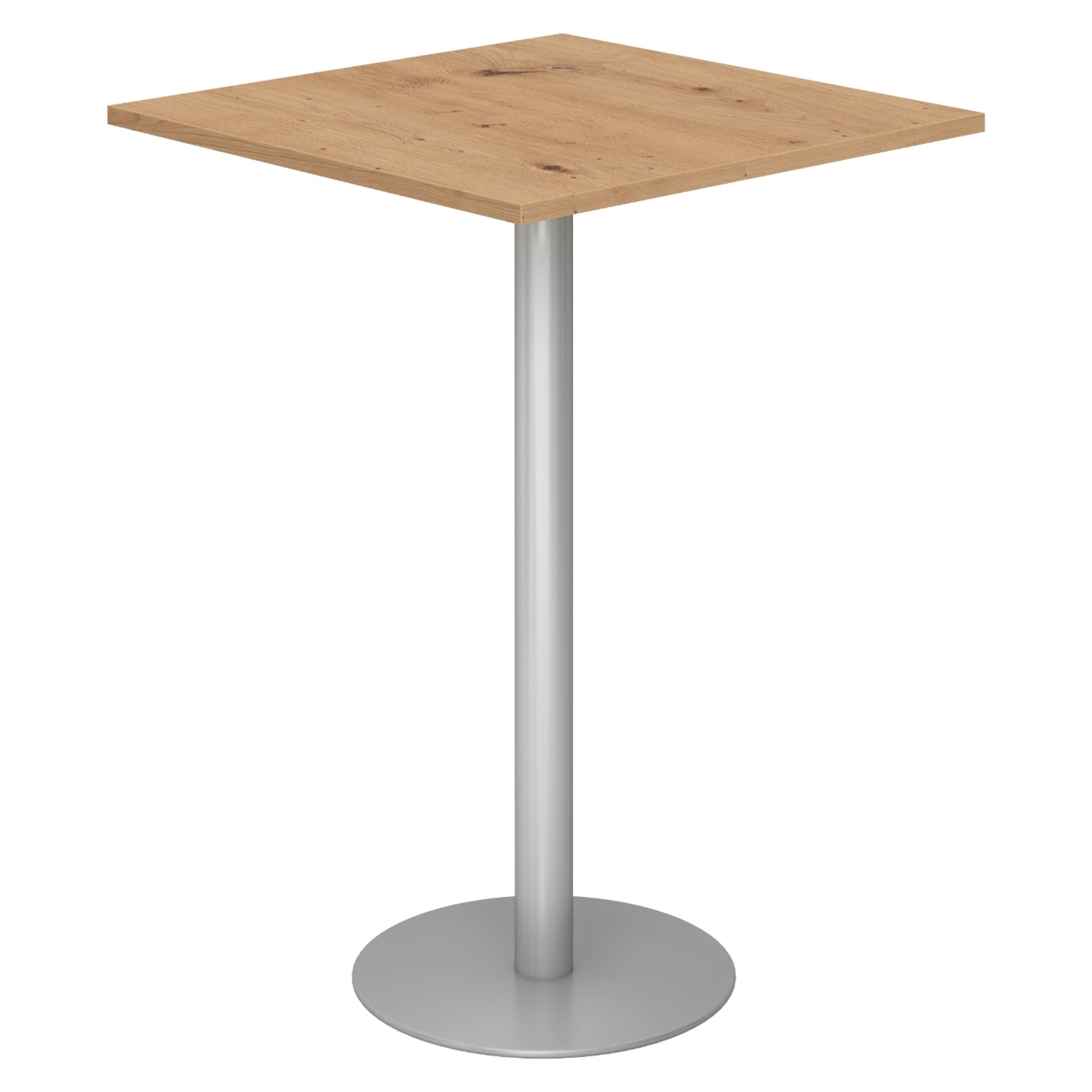 STEHTISCH eckig STH 80/80/111,6 cm in Wildeiche/Silberfarben - Wildeiche/Silberfarben, Holzwerkstoff (80/80/111.6cm) - bümö