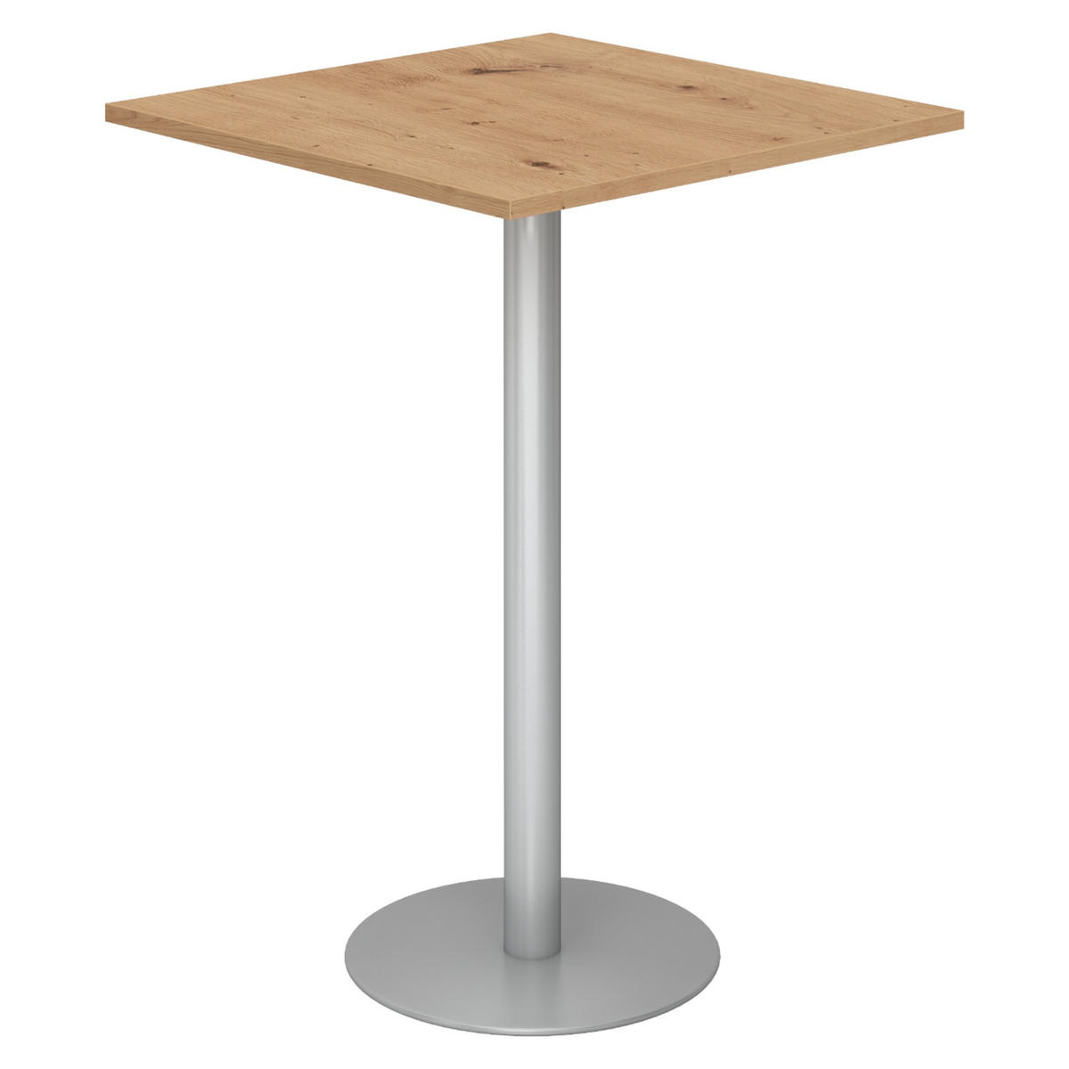 STEHTISCH eckig STH 80/80/111,6 cm in Wildeiche/Silberfarben - Wildeiche/Silberfarben, Holzwerkstoff (80/80/111.6cm) - bümö