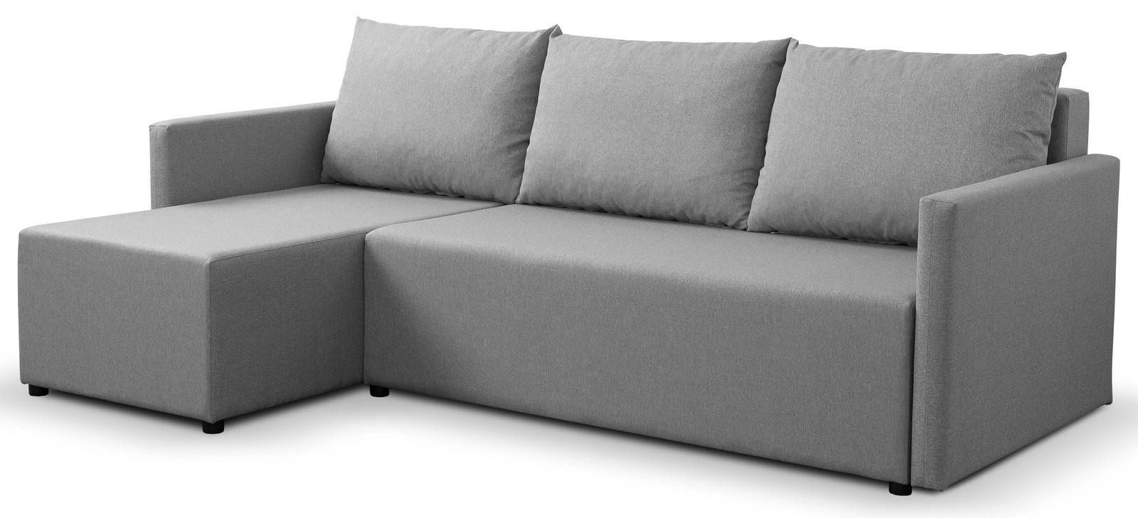 ECKSOFA Solid mit Schlaffunktion und Bettkasten - Grau, Holz/Holzwerkstoff (217/138cm) - Ravio