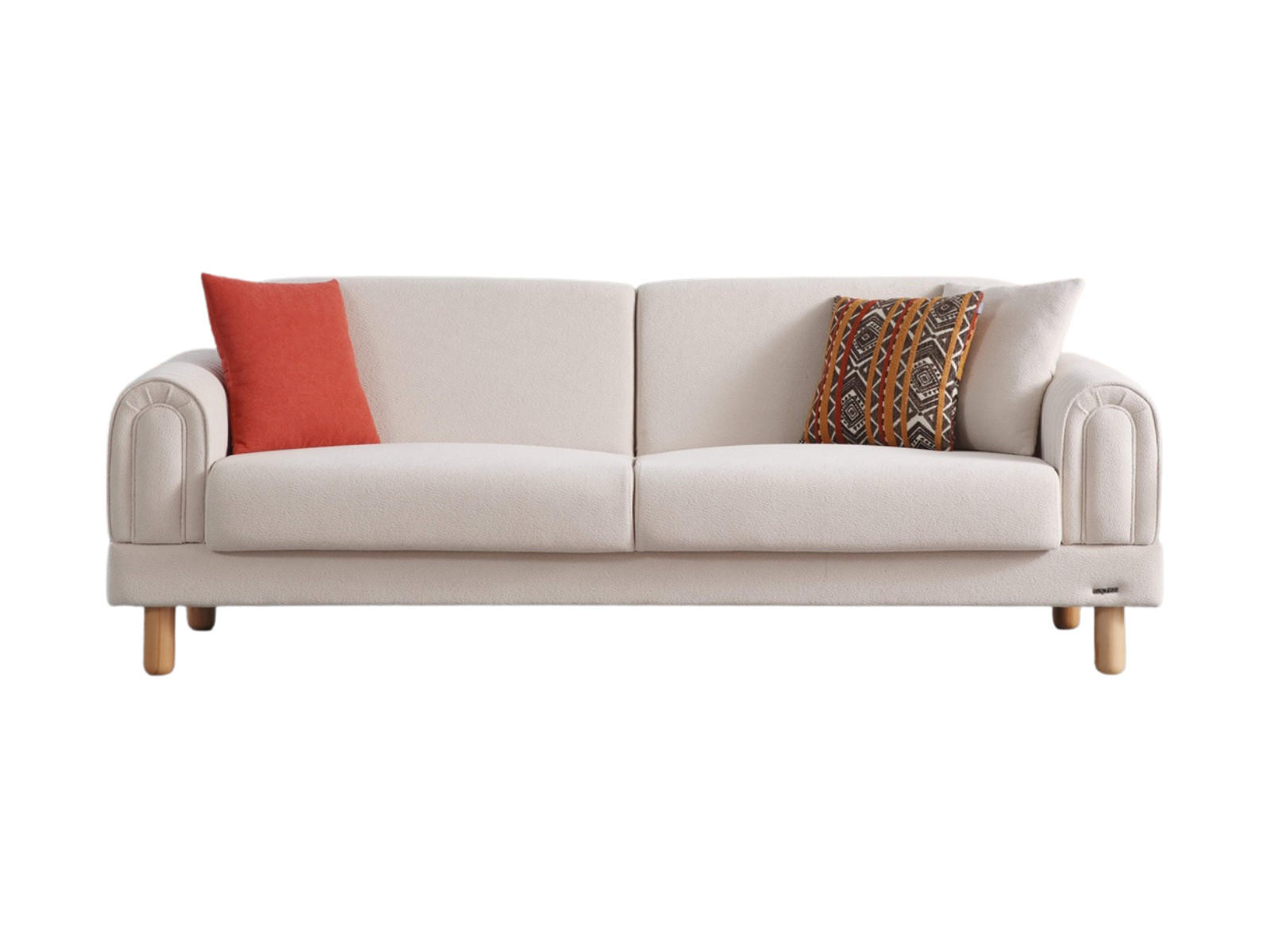 SOFA Charm 3-Sitzer Bouclé Beige - Beige, Holz/Textil (235/84/90cm)