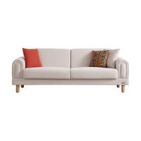 SOFA Charm 3-Sitzer Bouclé Beige - Beige, Holz/Textil (235/84/90cm)