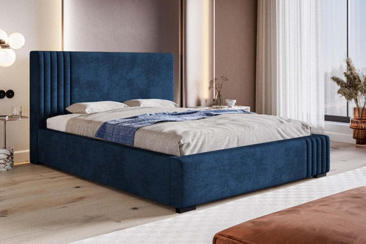 BETT Blau BEN 13 Mit Bettkasten 120x200 cm - Blau/Schwarz, Textil (120/200cm) - Sepro Meble