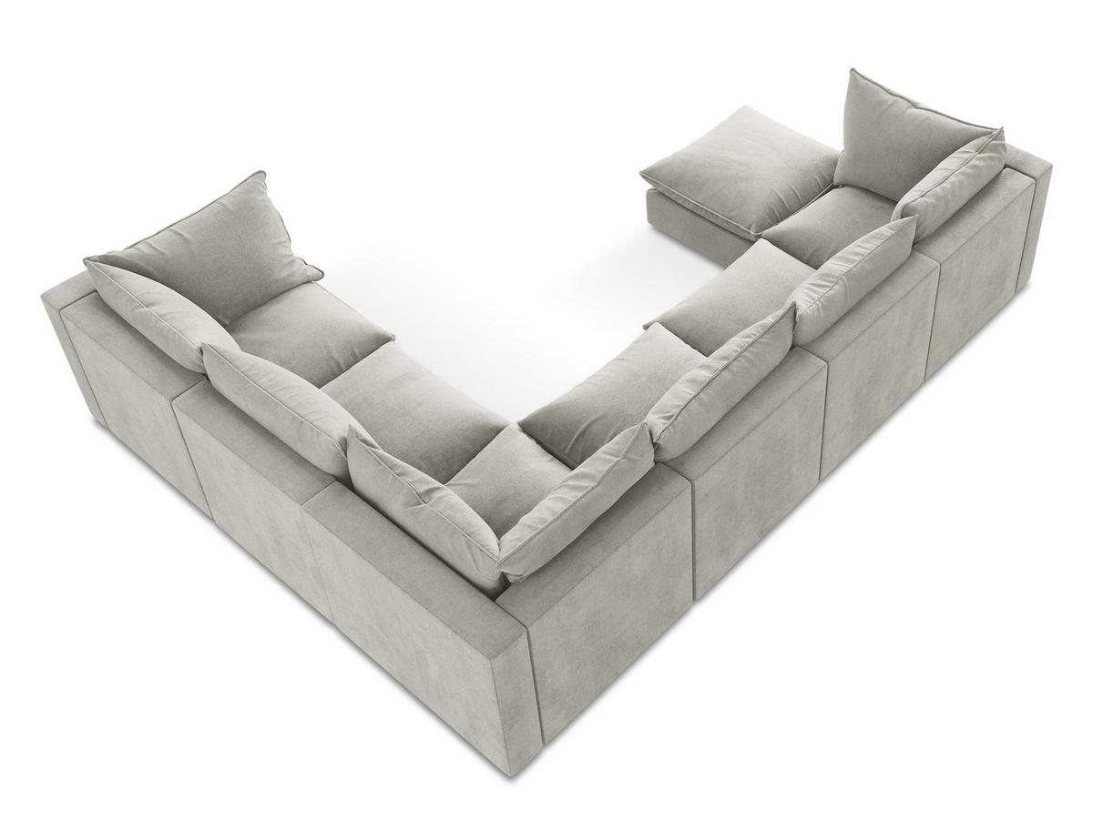 POUF Strukturstoff Grau - Dunkelgrau/Schwarz, Holzwerkstoff/Kunststoff (75/45/75cm) - Makamii