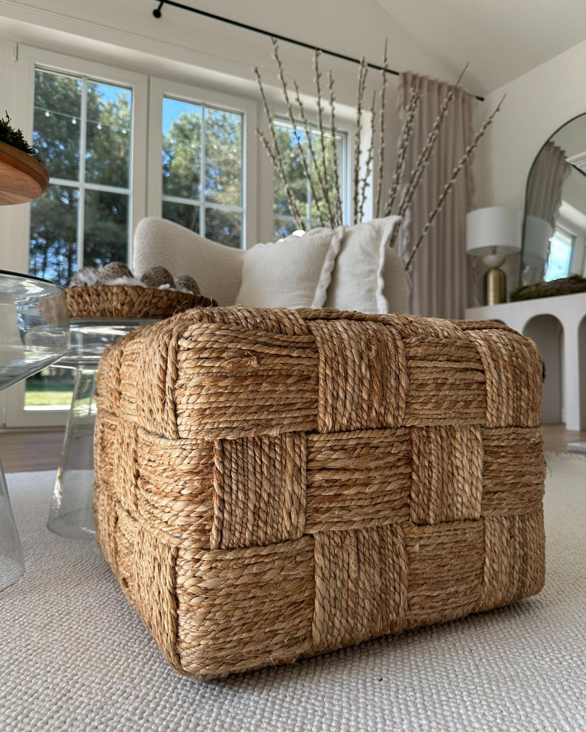 POUF Beige Hosri - Beige, Naturmaterialen (50/35/50cm) - Beliani