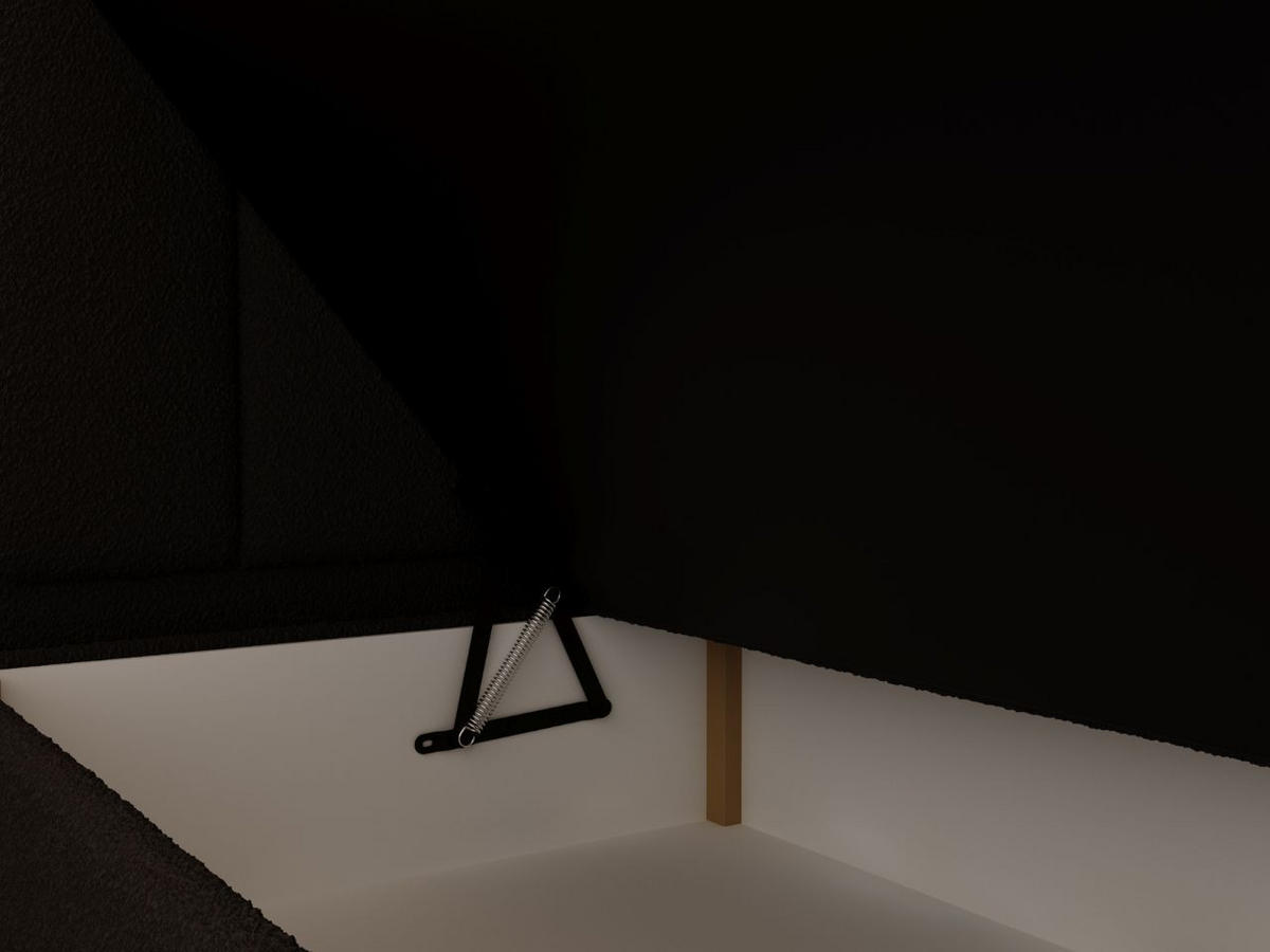 BOXBETT Cloud 200x200 Bouclé-Stoff Schwarz - Schwarz, Holz/Textil (200/200cm) - Graingold