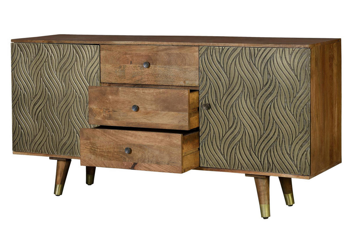 SIDEBOARD aus Mangoholz und Bronze - Braun, Holz (40/78/160cm) - Giner y Colomer
