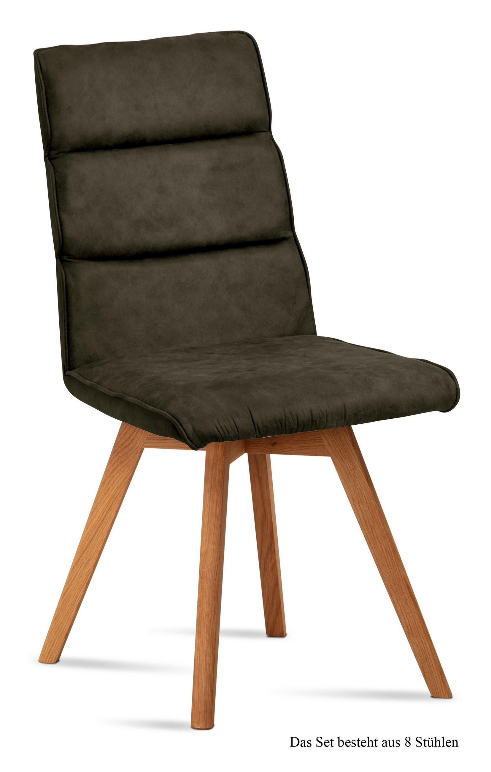 ESSZIMMERSTUHL (8er-Set) Dixie 47x92x60 Eiche geölt/Khaki - Dunkelgrün/Eichefarben, Kunststoff (60/92/47cm) - 58aufmkessel