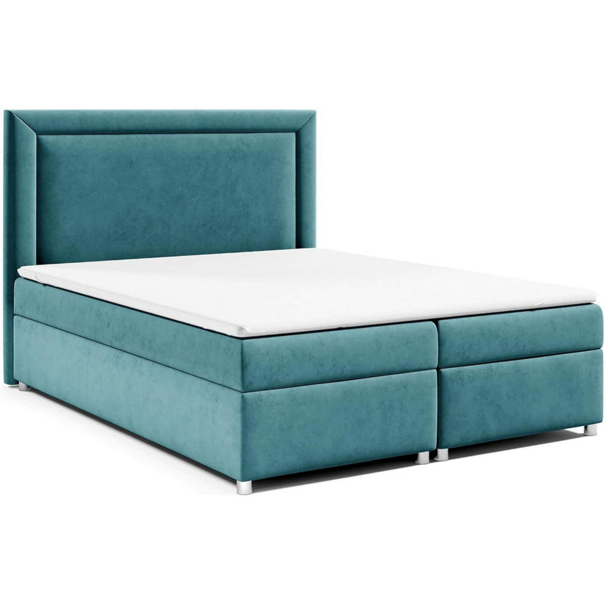 BOXBETT mit Bettkasten Trinity K-3 Bonellfederkern inkl. Topper - Hellblau, Holz/Holzwerkstoff (200/200cm) - Best For Home