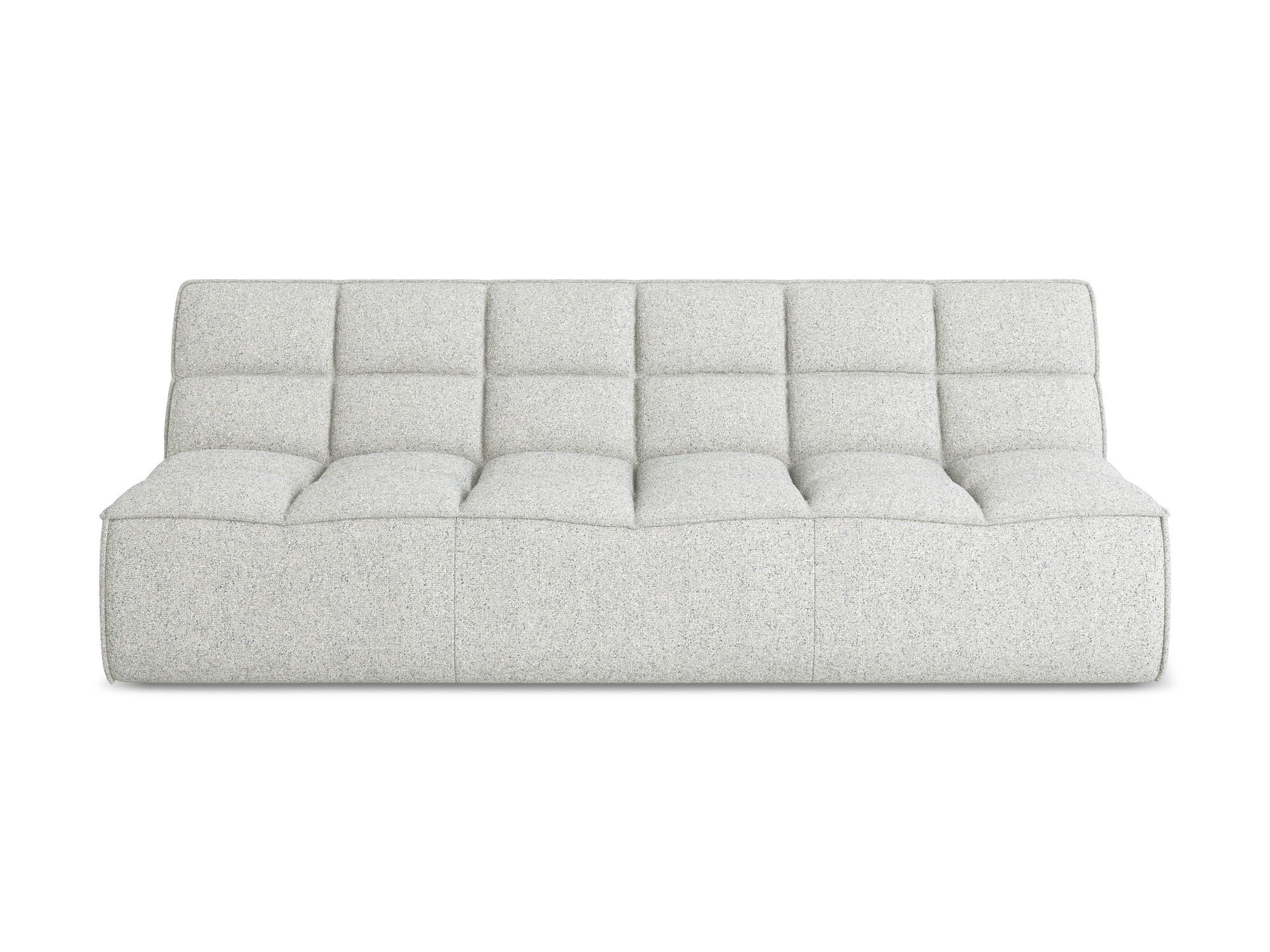 3-SITZER SOFA Strukturstoff Stoff Beige - Beige/Schwarz, Kunststoff/Textil (210/75/93cm) - Makamii