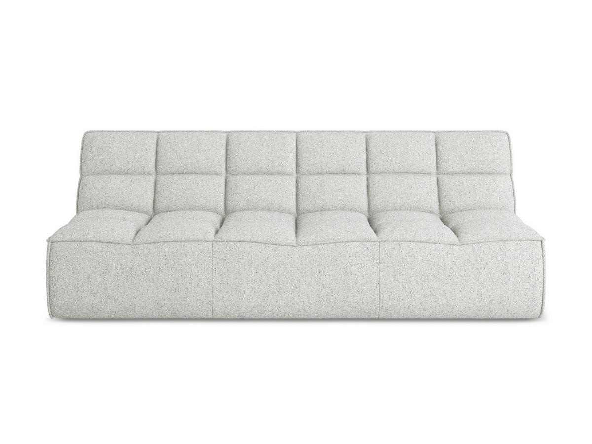 3-SITZER SOFA Strukturstoff Stoff Beige - Beige/Schwarz, Kunststoff/Textil (210/75/93cm) - Makamii
