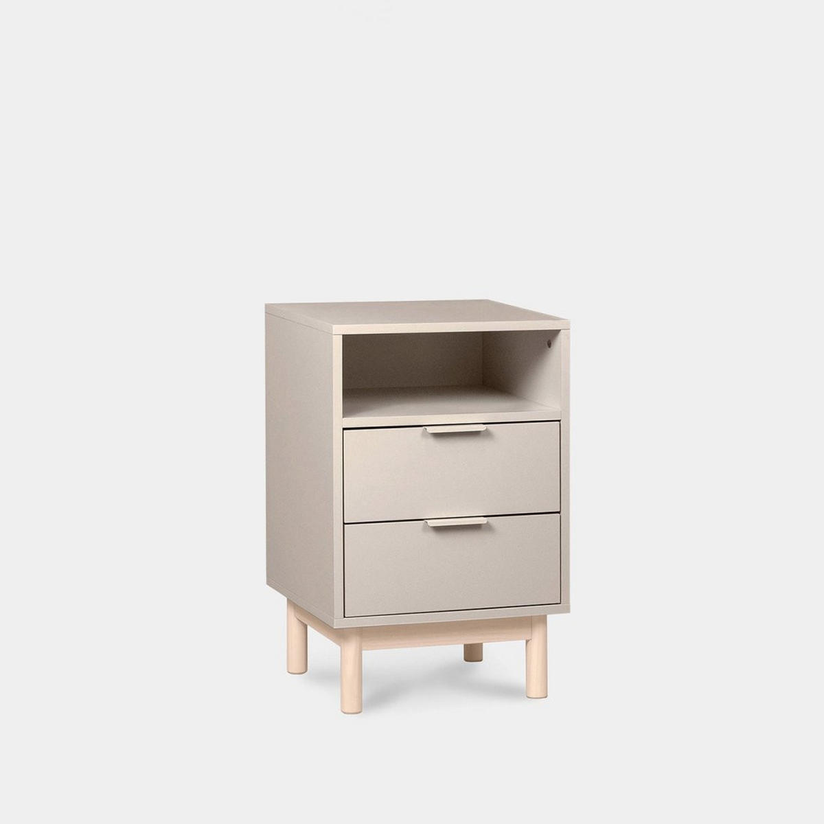 NACHTTISCH 2 SCHUBLADEN Elian Grau 40 cm x 63 cm - Grau, Holzwerkstoff (40/63/35cm) - Klast Home
