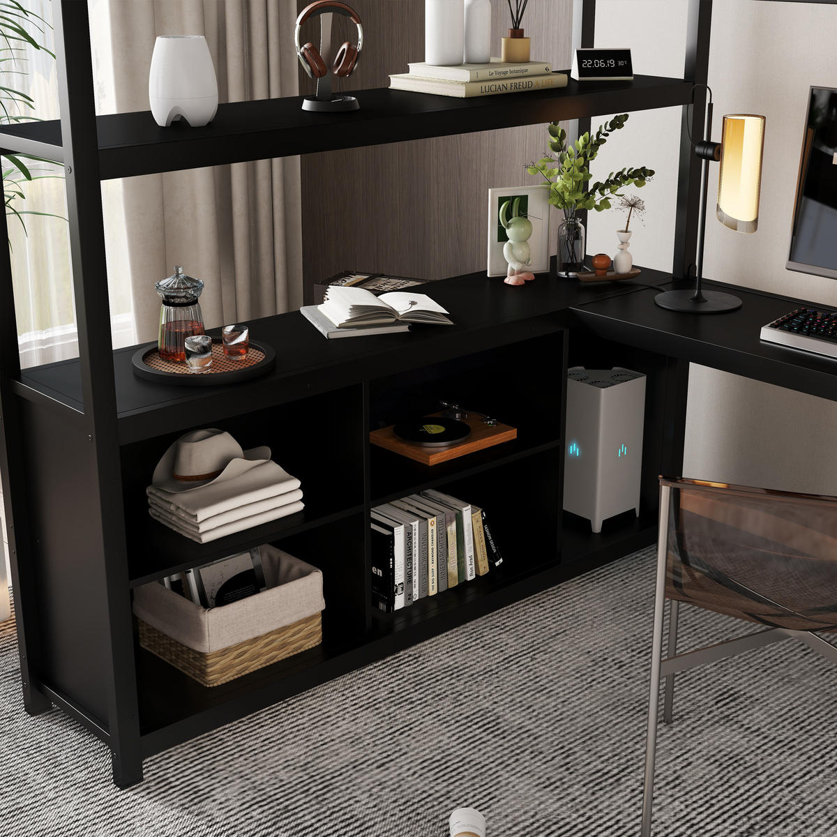 HOCHBETT Eisen Spanplatte 140/200 cm Schwarz - Schwarz, Holz/Metall - Raumix