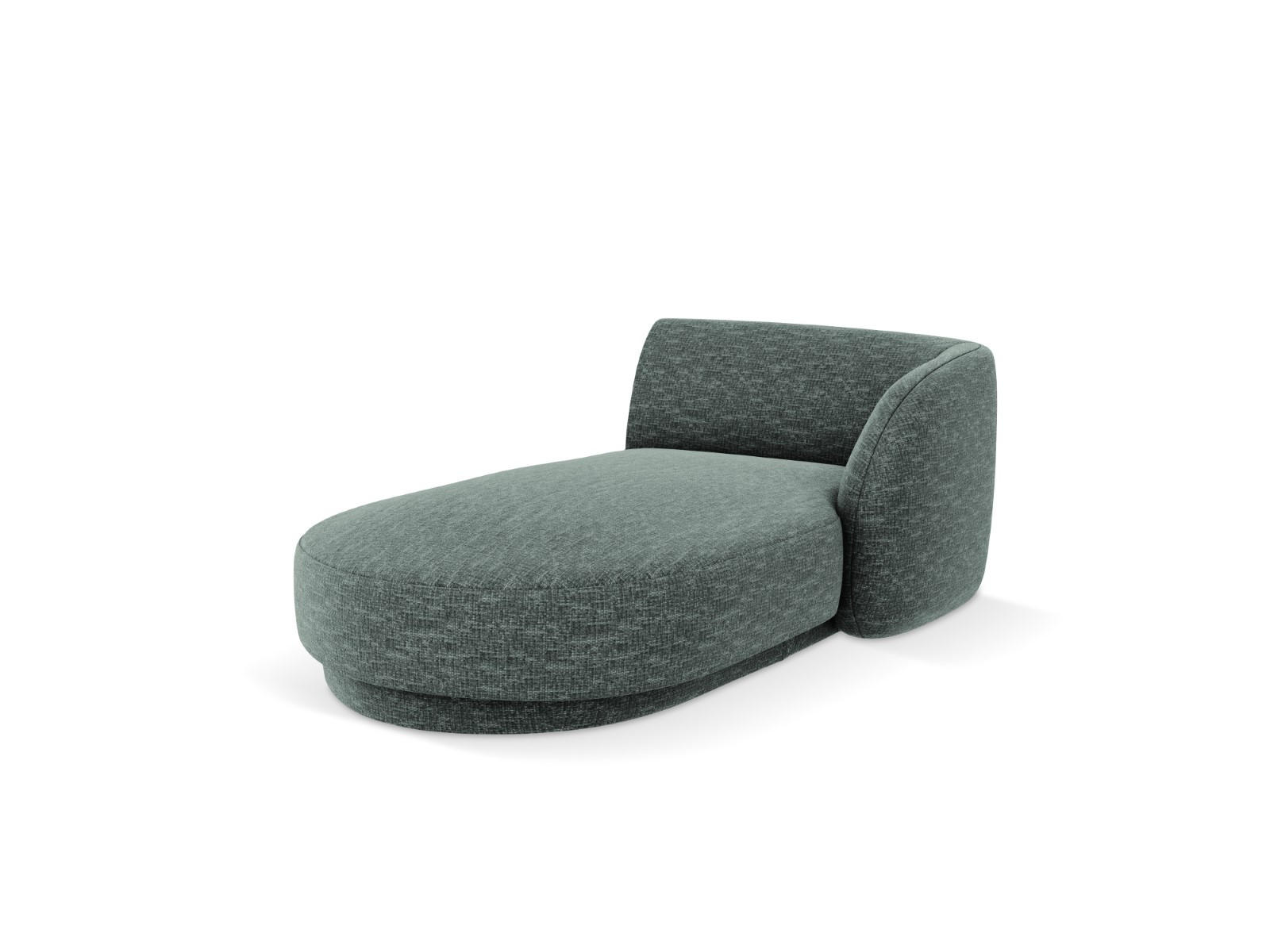 CHAISELONGUE rechts Miley aus Chenille-Stoff petrol - Petrol, Textil (90/70/156cm) - Micadoni
