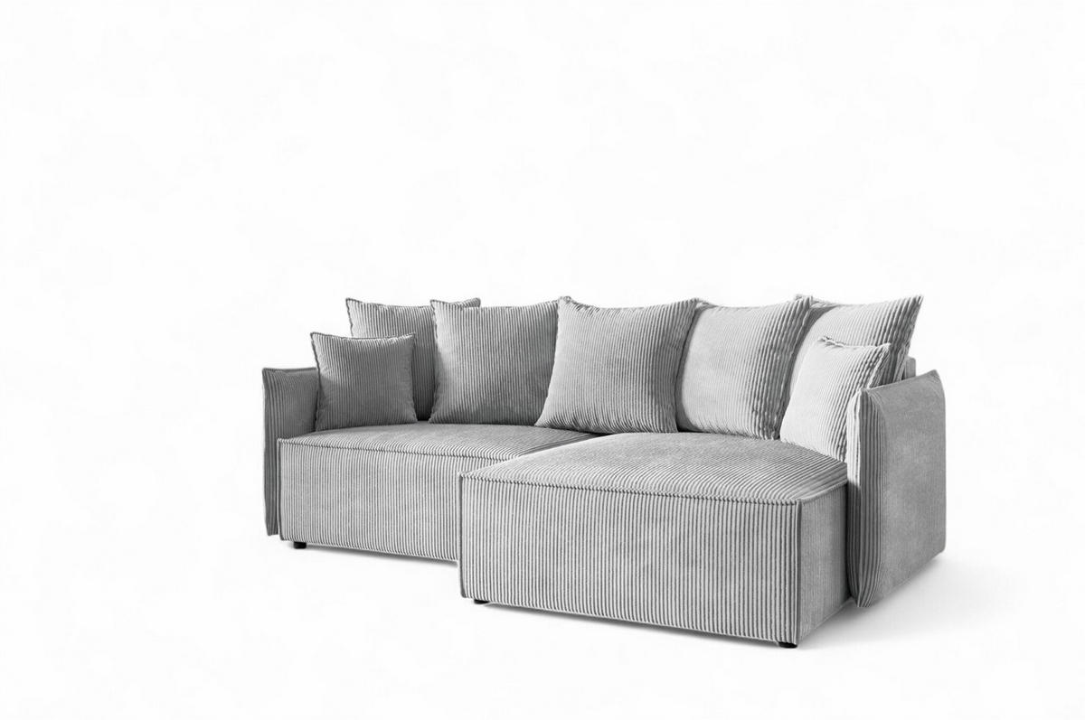 ECKSOFA Minea Mit Schlaffunktion - Hellgrau, Holzwerkstoff/Textil (221/153cm) - Fun Möbel