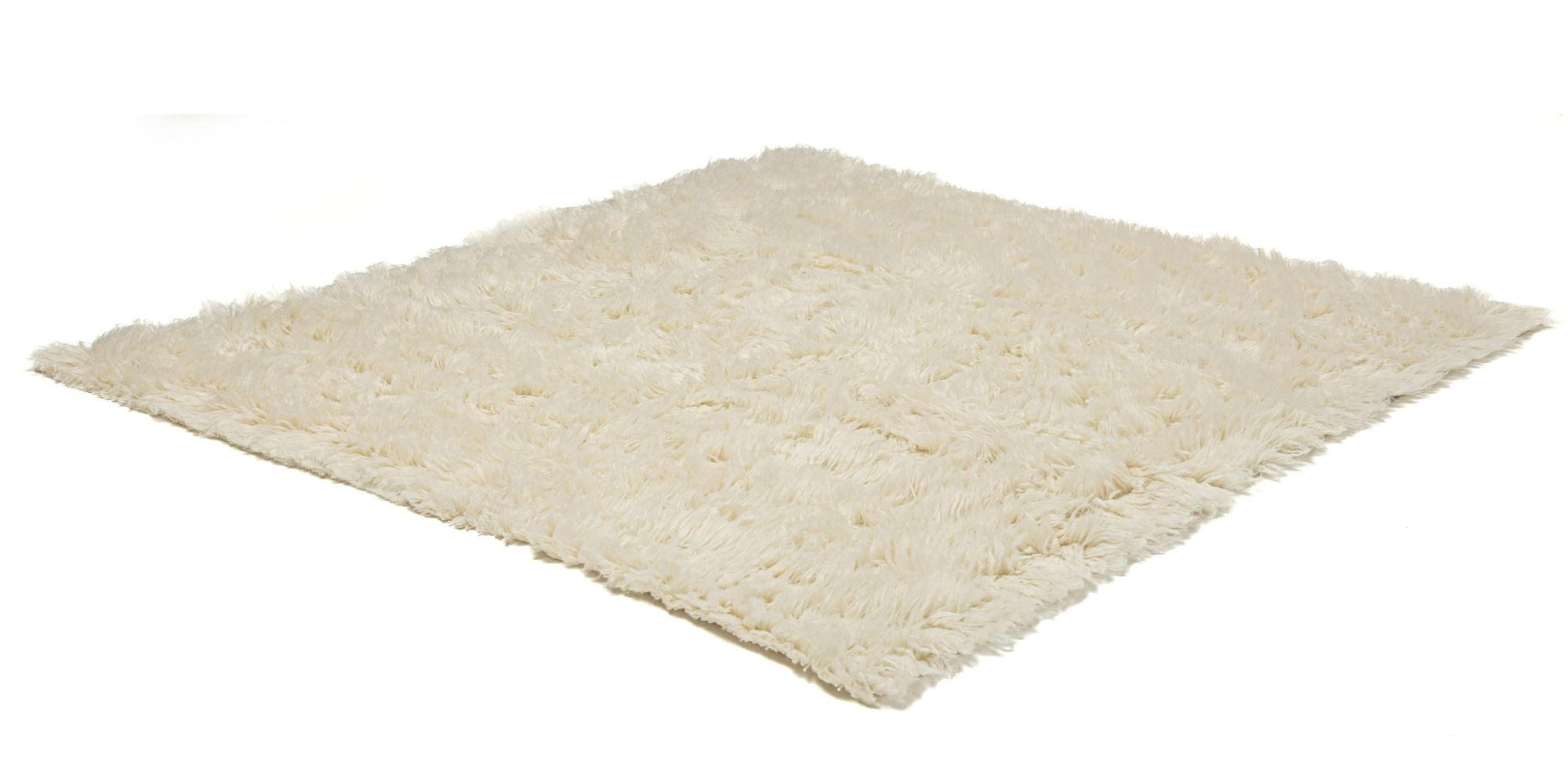 TEPPICH Super Flokati 1400 Naturwollshaggy 125x125 cm - Champagner, Textil (125/125cm) - Rug and Roll