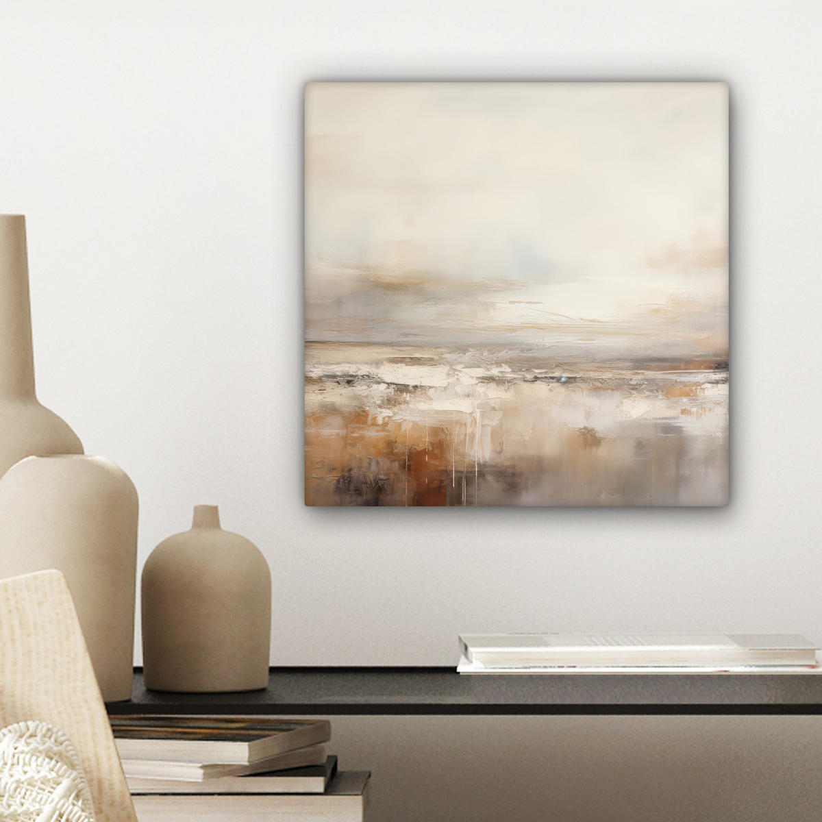 LEINWANDBILD - Kunst - Industriell - Grau - Braun - Abstrakt - 20x20 - Wandbilder - Sandfarben, Textil (20/20cm) - MuchoWow