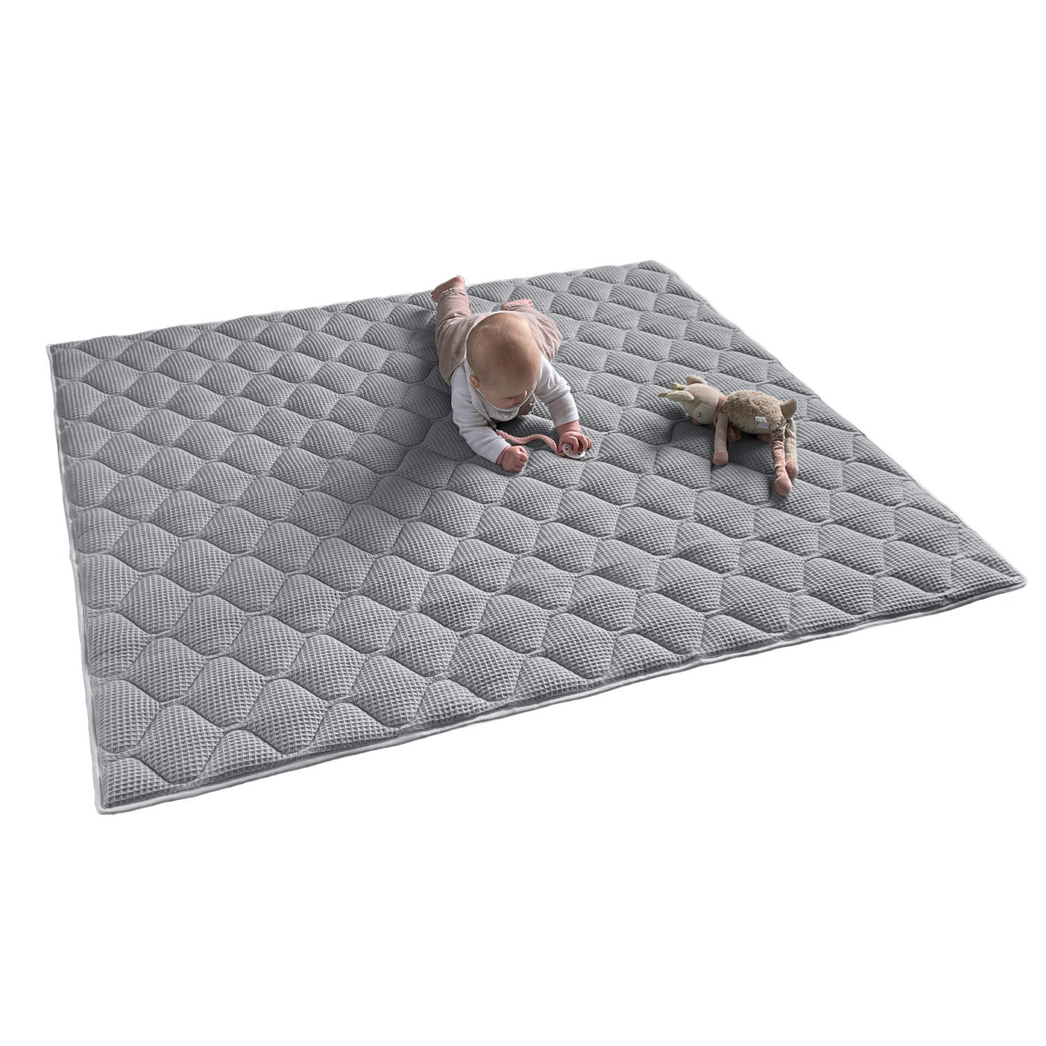 KRABBELDECKE 130x150cm Hellgrau - Hellgrau, Textil (130/150cm) - Sanosoft