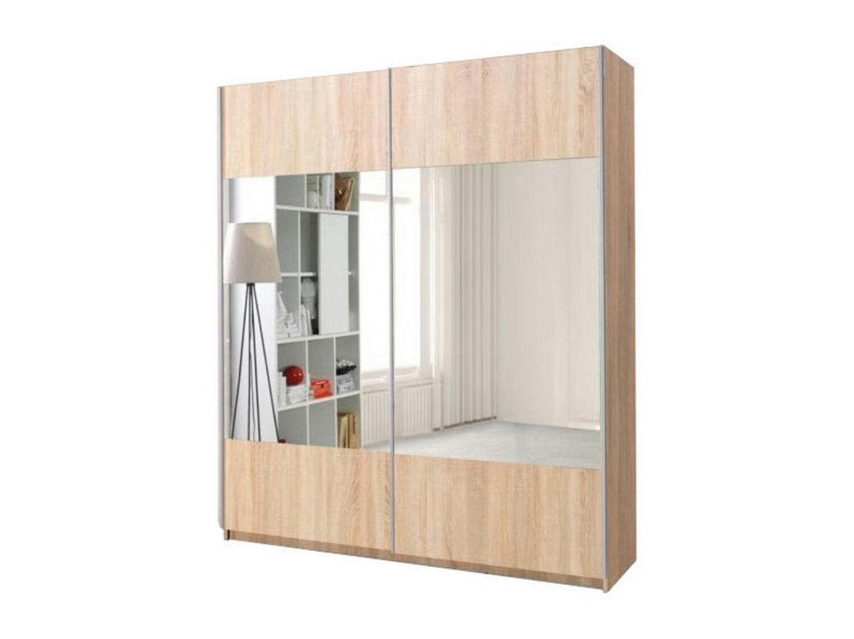 SCHIEBETÜRENSCHRANK - Kleiderschrank Polly - Eiche Sonoma - Sonoma Eiche, Holzwerkstoff (175/211/60cm) - Möblo