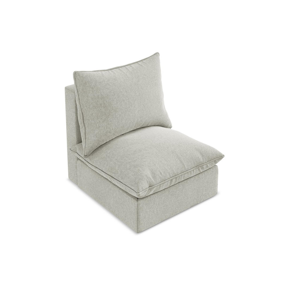 SOFAELEMENT Samt Stoff Grau - Hellgrau/Schwarz, Holzwerkstoff/Kunststoff (75/77/90cm) - LaMiaSofa