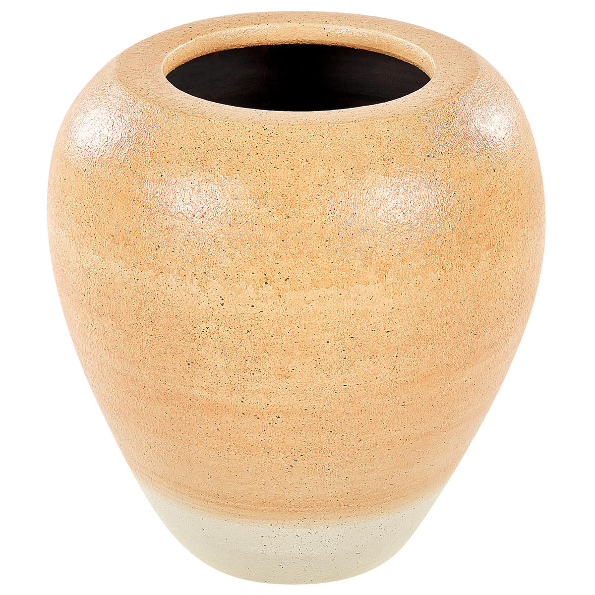 DEKOVASE Terrakotta orange Skione - Orange, Stein (34cm) - Beliani
