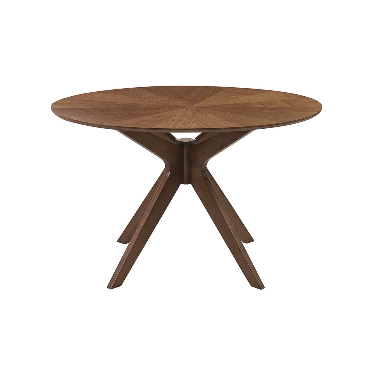 ESSTISCH Design Rund Nussbaum D120 cm DIELLI - Walnussfarben, Holz (120/120/75cm) - Miliboo