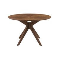 ESSTISCH Design Rund Nussbaum D120 cm DIELLI - Walnussfarben, Holz (120/120/75cm) - Miliboo