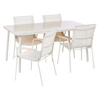 GARTENMÖBEL-SET 4-Sitzer Hellbeige Metall Caravino - Beige, Metall - Beliani