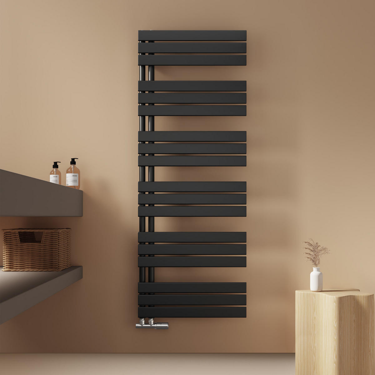 HEIZKÖRPER wasserführend Schwarz 159,9/60/5,9 cm - Schwarz, Metall (60/159.9/5.9cm) - EMKE